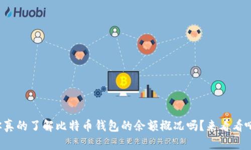 你真的了解比特币钱包的余额概况吗？来看看吧！