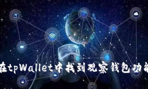 如何在tpWallet中找到观察钱包功能指南